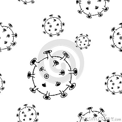 Virus covid pattern background illustration graphic Cartoon Illustration